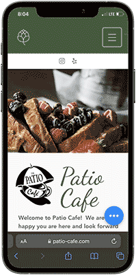 Patio Cafe Mobile Website